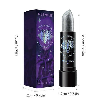 6Colors Glitter Lipstick Waterproof Long Lasting Diamond Pearlescent Metallic Lipstick Black Lipgloss Women Lips Makeup Cosmetic