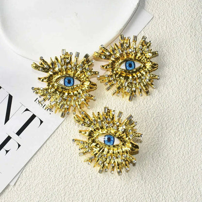 Baroque Style Fashion Alloy Big Eyes Dangle Earrings For Women Jewelry Exaggerated Ladys' Statement Earrings  Accessories