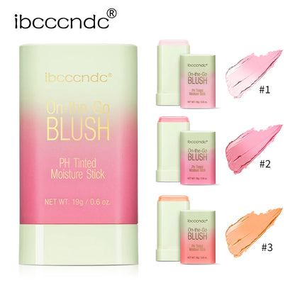 PH Tinted Moisture Stick Blush Stick Natural Cheek Face Rouge Blusher Lasting High Color Rendering Brightening Skin Waterproof