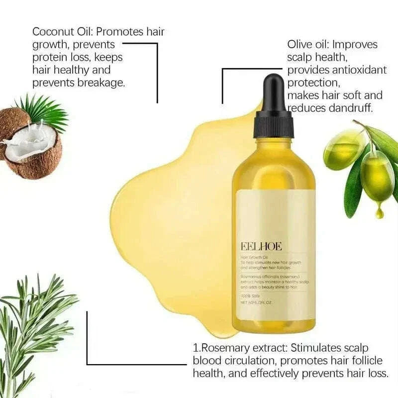 60ml Rosemary Dense Hair Essential Oil Repairs Hair Damage Prevent Hair Loss Soften Hair Strengthen Hair Roots Nourishe Hair Oil