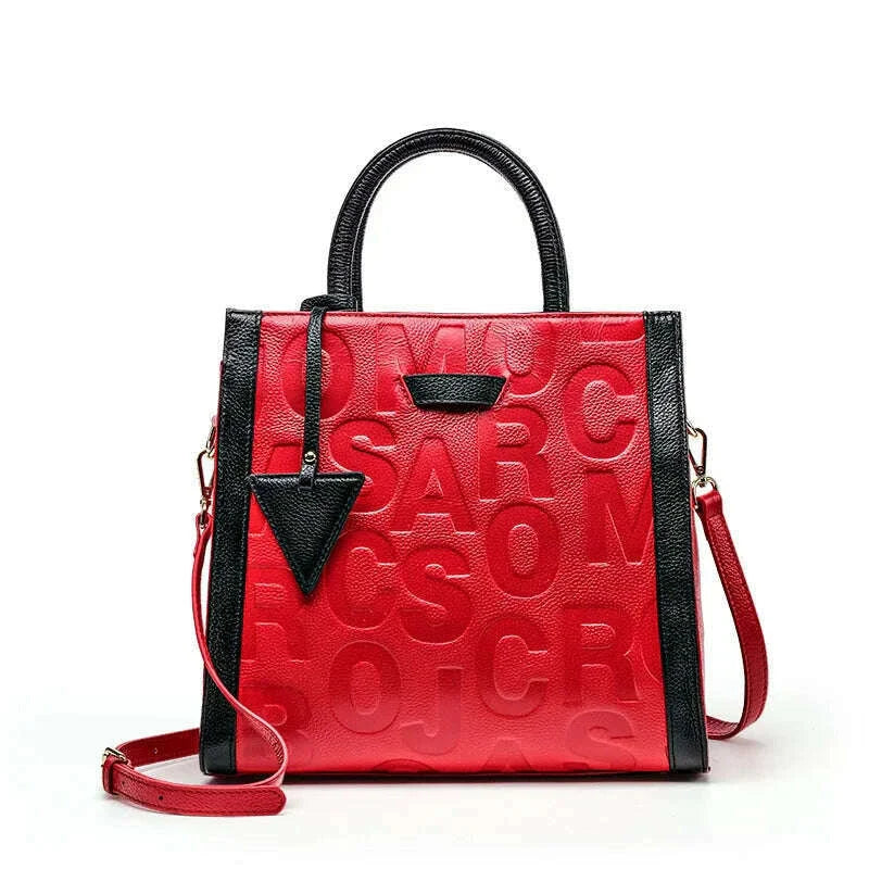 Genuine Leather Women's Bag 2024 New Fashion One Shoulder Crossbody Bag Women's Bag Versatile Handbag Big Bag