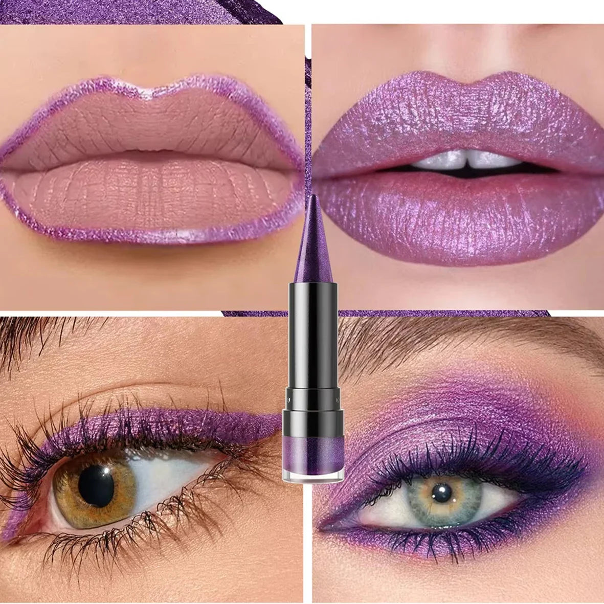 YOUNG VISION 6 colors matte pearl fine glitter diamond dual-purpose lipstick long-lasting easy to color non-stick cup lipstick