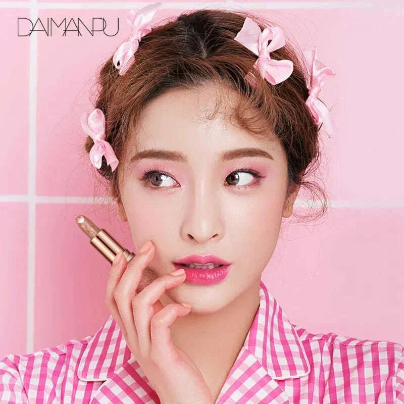 3 Colors Glitter Lipstick Temperature Color Changing Lasting Lip Tint Waterproof Red Pink Sexy Cosmetics Makeup