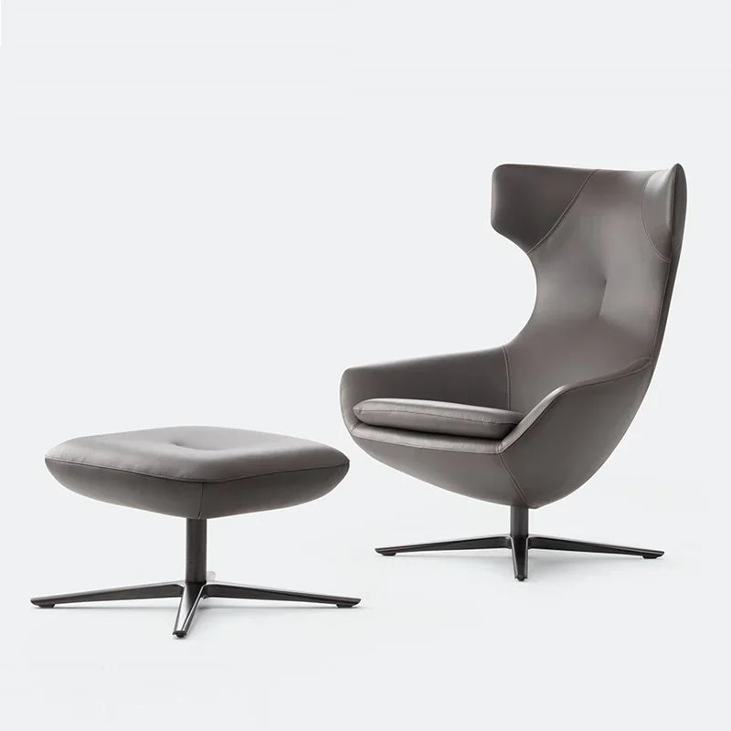 A Modern simple leisure lounge chair OEM designer Hotel High back chair living room swivel armchair