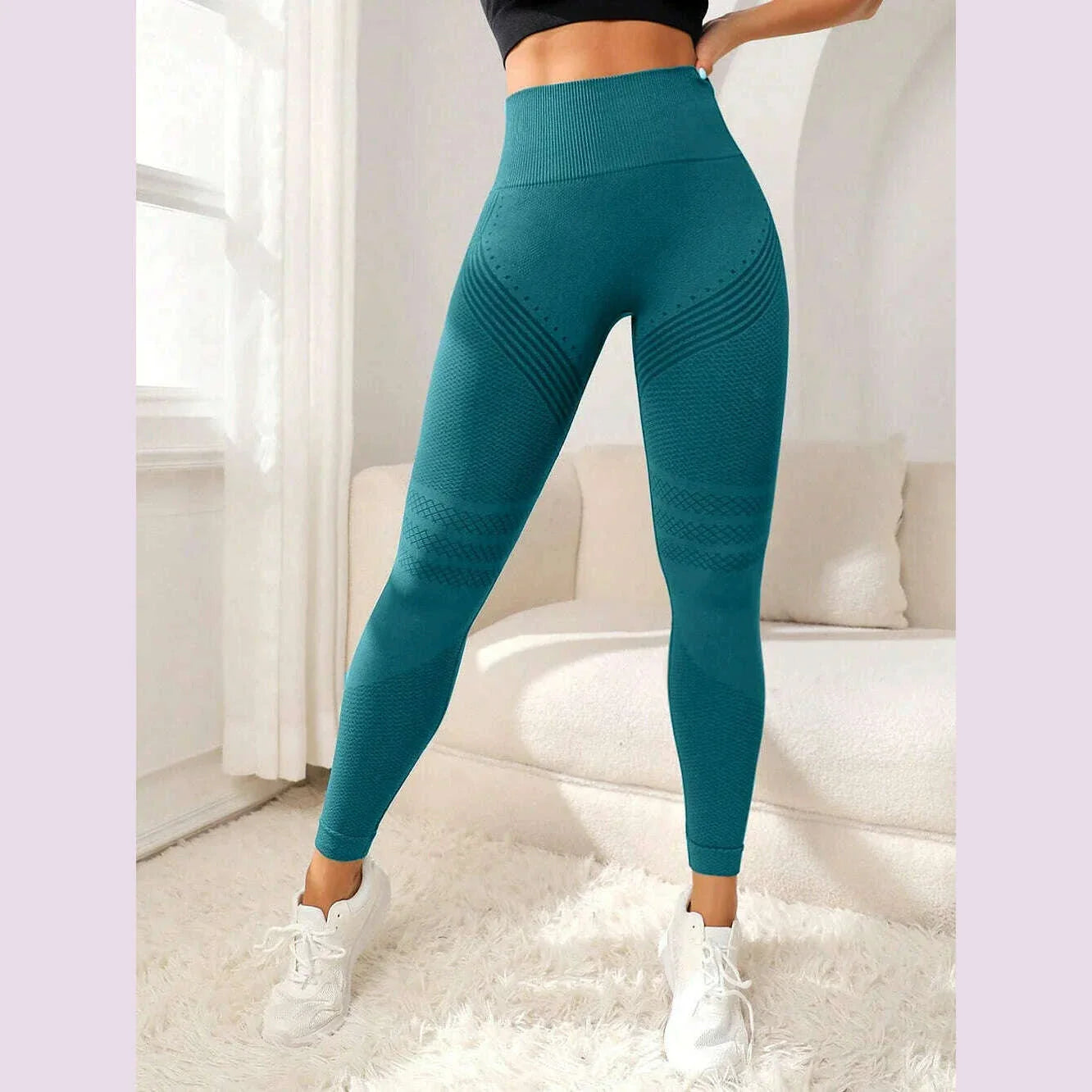 Sports Pants With Sexy Lines Lifting Buttocks Sports Tight Pants Women's High Waisted Elastic Fitness Pants Running Yoga Pants