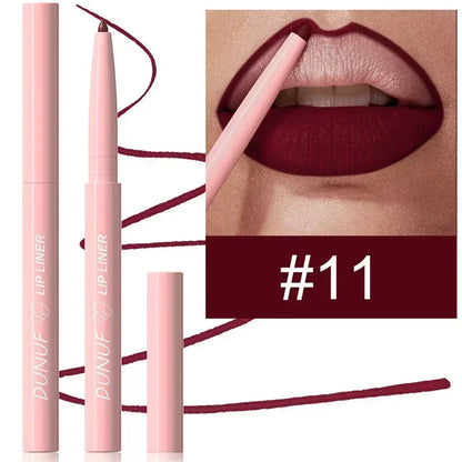 Waterproof Matte Lipliner Pencil Red Contour Tint Lipstick Long Lasting Non-stick Cup Moisturising Lips Makeup 12 Colors