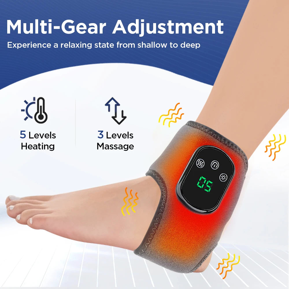 Electric Ankle Protector Ankle & Wrist Massager Foot Brace Hot Compress Vibration Ankle Support Guard Band Muscle Relaxation
