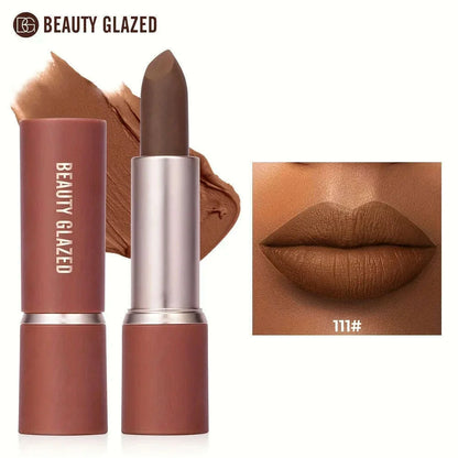 Barely Matte Cocoa Lipstick Creamy Texture Nourishing Care Long Lasting Waterproof  All Skin Types Brown Hue Matte Lipstick