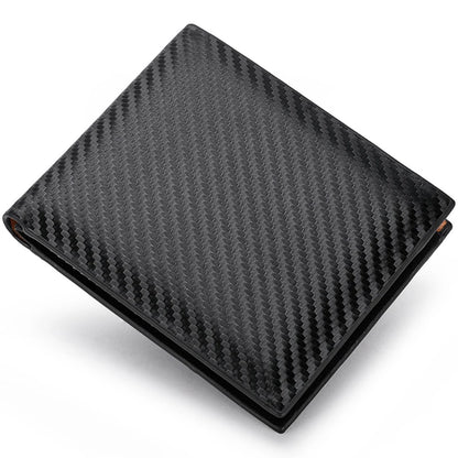 Men's wallet new carbon fiber multi slot zipper change bag card bag wallet men's short version