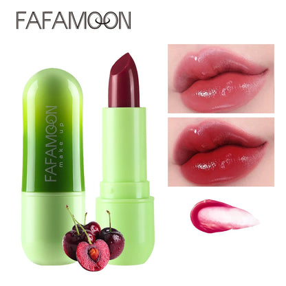 FAFAMON 3 colors aloe vera warm color changing jelly lipstick set lip care lasting non-stick moisturizing fruity lipstick