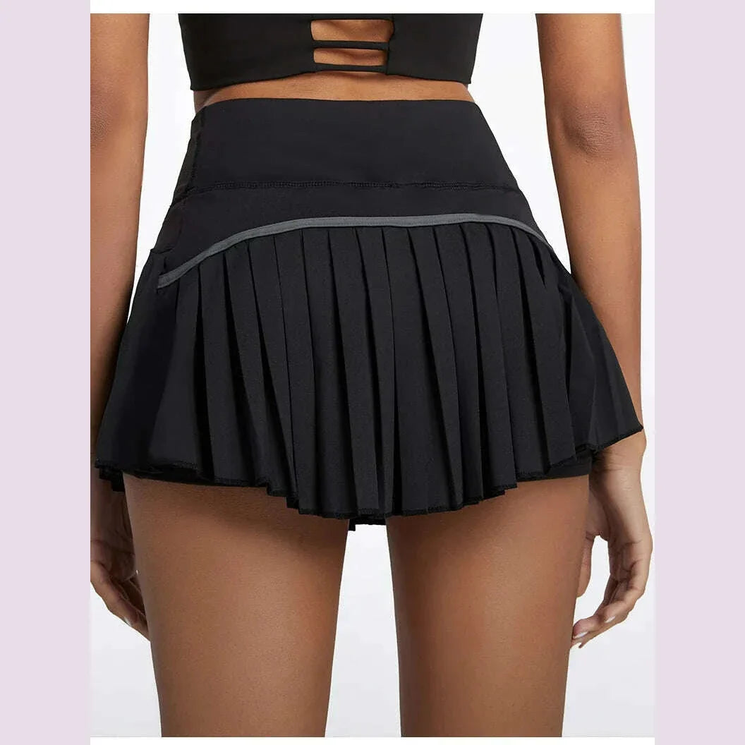 Cloud Hide Safe Tennis Skirts XS-XXL Gym Golf Running Pleated Pantskirt SEXY Women Sports Fitness Shorts Pocket High Waist Skort