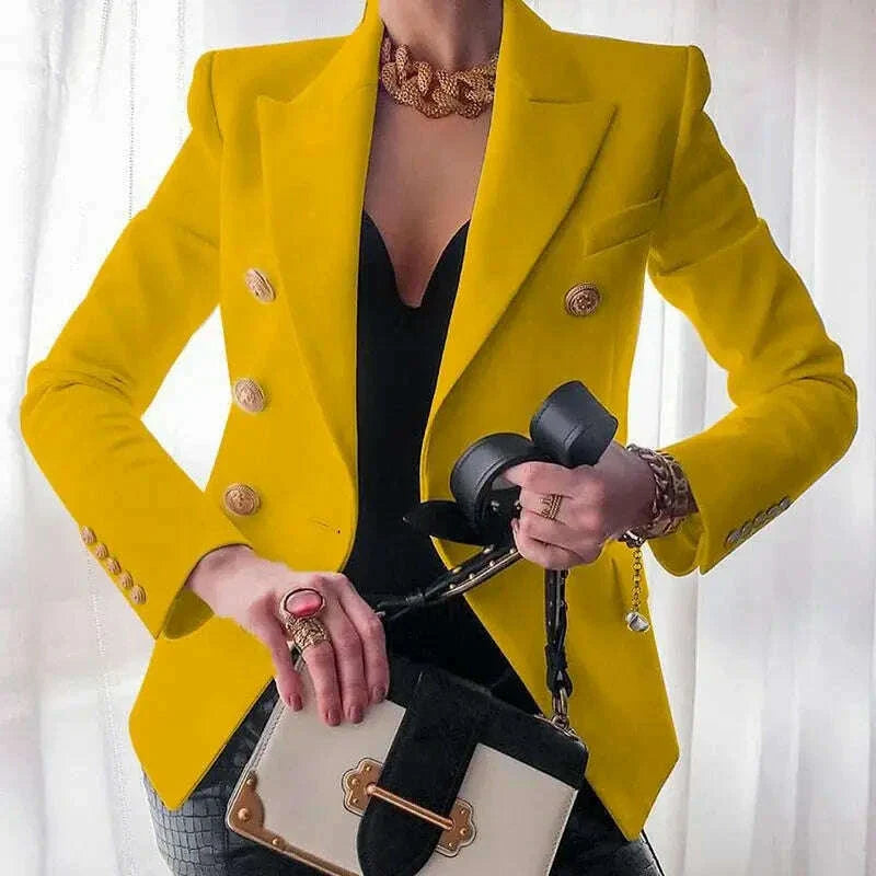 Black Blazers Women 2025 Single-button Outwear All-match Long Sleeve Coat Female Slim Solid Jacket Lady Office Work Suit Vestido