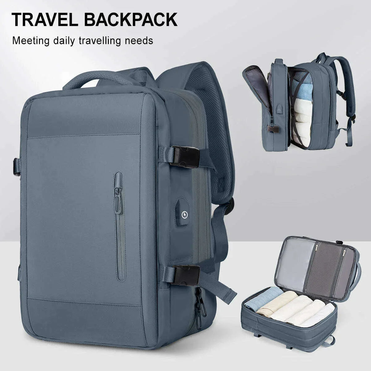Travel Backpack for Men Women, Large Capacity Camping Backpack, Expandable Multifunctional Backpack Easyjet Cabin Bag 45x36x20