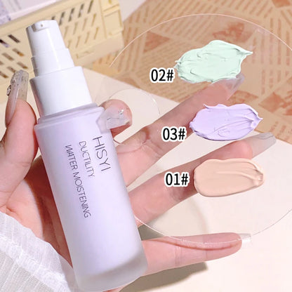 Silky and clear primer, natural cream to brighten and prevent makeup from coming off easily, foundation liquid,