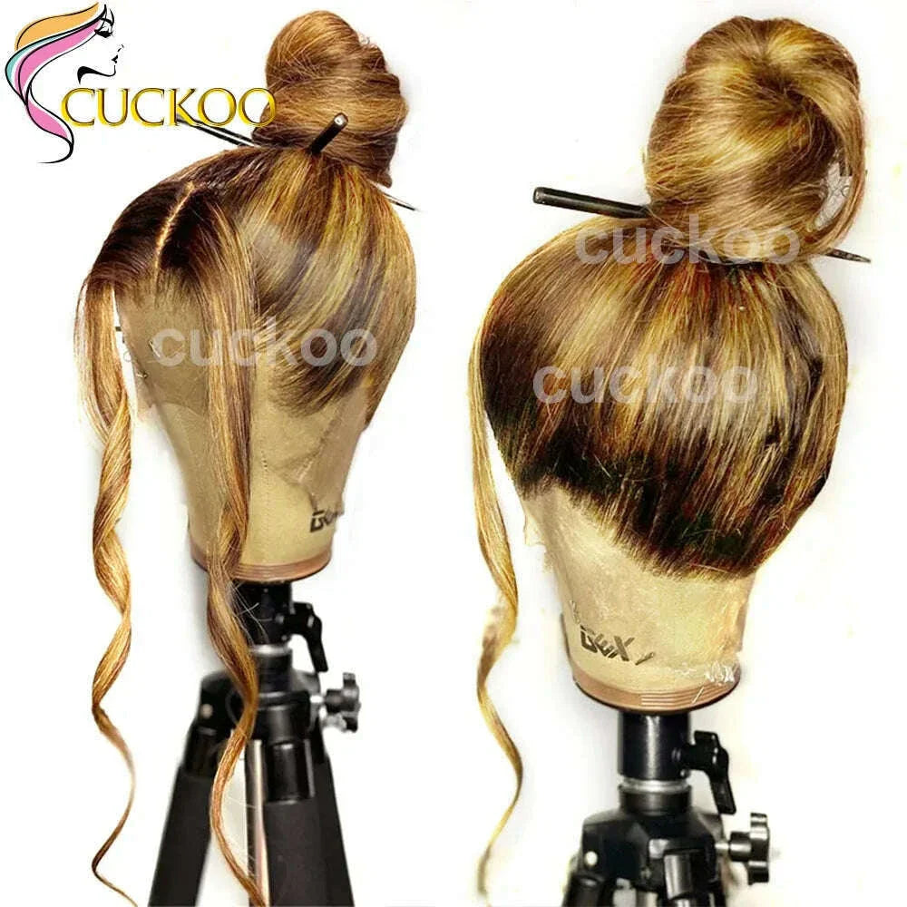 250 Density Highlight Straight 360 Full Hd Lace Front Wigs Honey Blonde Colored Lace Frontal Wig 30 Inch Glueless Wig Human Hair