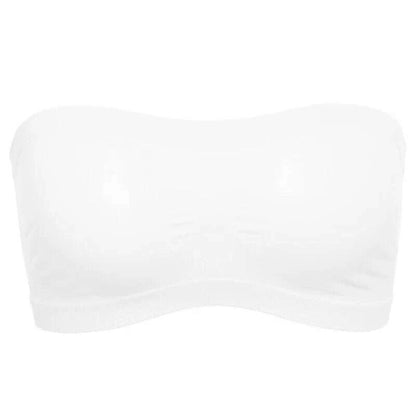 Ladies' Sexy Strapless Crop Top Bra Bandeau Boob Tube Brassiere Summer Breathable Mesh Invisible Strapless Chest Wraps Tube Tops