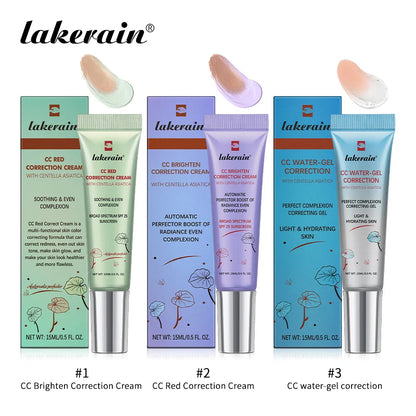 CC Red Correction Cream Liquid-Based Full Coverage Cream Waterproof Long-Lasting Correct Redness Foundation Korean Face Cosmetic