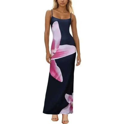 Sexy Tight Floral Print Strapless Dress Spring Summer New Arrival Cross-Border Hot Sale Ins Style Women's Ankle-Length Gown