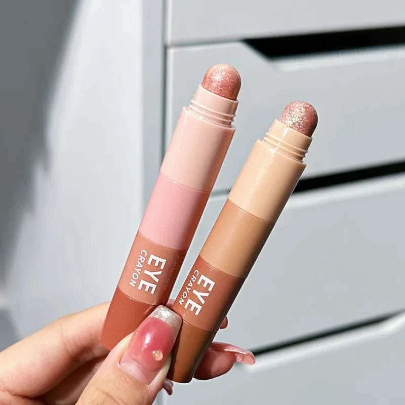 4 In 1 Pearlescent Eyeshadow Stick Highlighter Makeup Waterproof Lasting Glitter Eye Shadow Eyeliner Stick Eyes Makeup Cosmetics