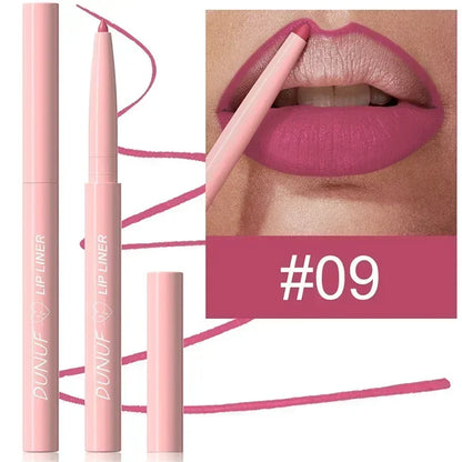Waterproof Matte Lipliner Pencil Red Contour Tint Lipstick Long Lasting Non-stick Cup Moisturising Lips Makeup 12 Colors