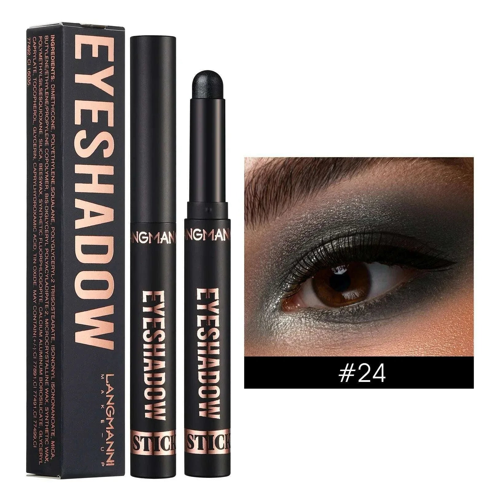 Smoky Dark Blue Eyeshadow Pencil Stick Waterproof Pearlescent 16 Colors Metallic Glitter Eye Shadow Highlighter Pen Makeup Tool