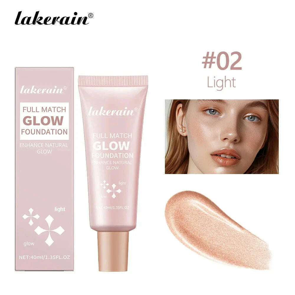 Glossy Liquid Foundation Long Lasting Oil-Control Face Foundation Full Coverage Concealer Waterproof Contour Makeup For Women