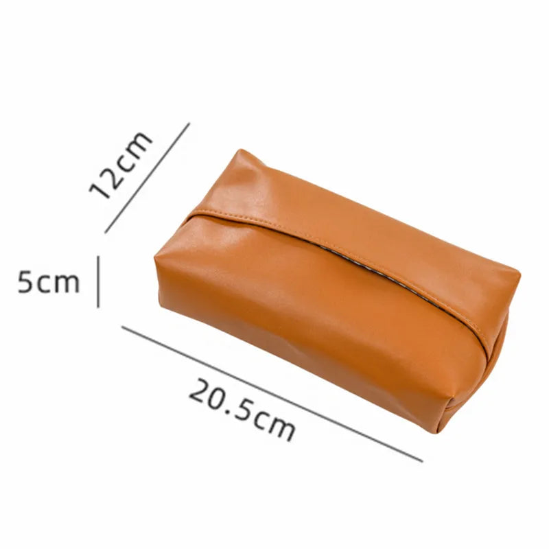 Leather Tissue Box Car Tissue Box Home Living Room Decoration Bedroom Kitchen Desktop Nordic Large Storage Box Napkin Holder