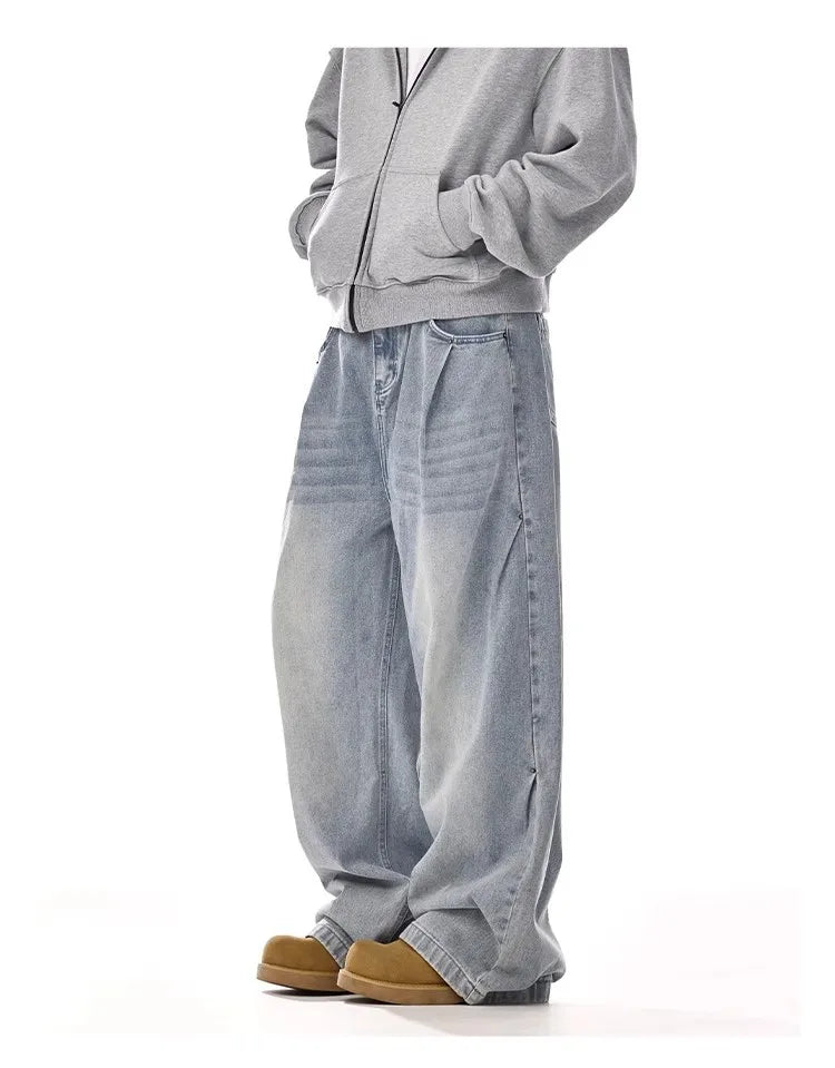 Y2K Men's Baggy Jeans Unisex Trendy Casual Wide-Leg Denim Pants High Street Quality American Style Streetwear Oversize Trousers