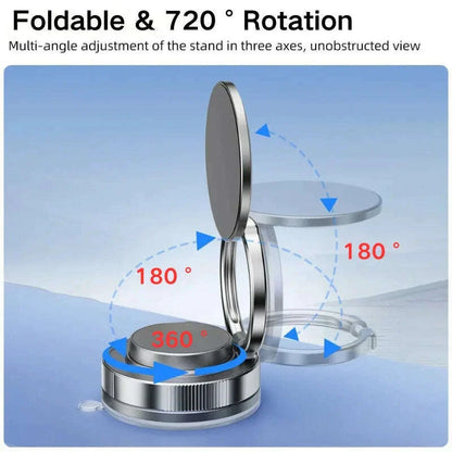2025 Car Magnetic Phone Holder 720° Rotation Foldable Adjustable Vacuum Suction Cup Stand Bracket Desk Wall For iPhone Tesla