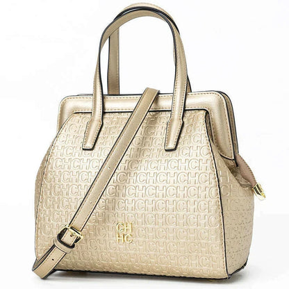 CH Classic Fashion Zipper Design Women's Handbag, Monogram Print, Versatile Solid Color Block Shoulder Bag