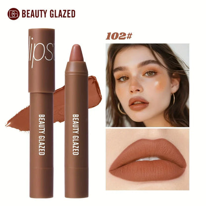 BEAUTY GLAZED 12 Colors Long-Lasting Waterproof Non-Stick Matte Lipstick Pen