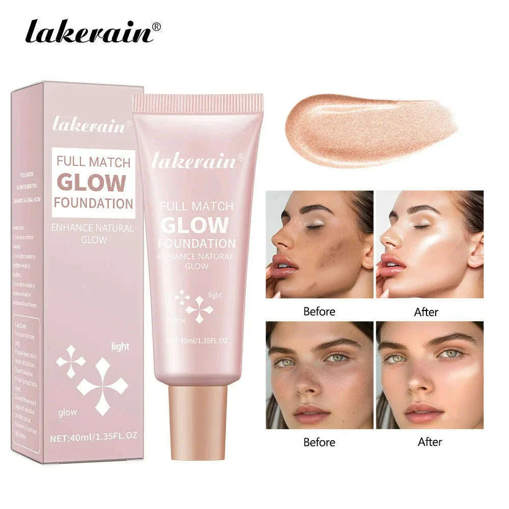 Glossy Liquid Foundation Long Lasting Oil-Control Face Foundation Full Coverage Concealer Waterproof Contour Makeup For Women