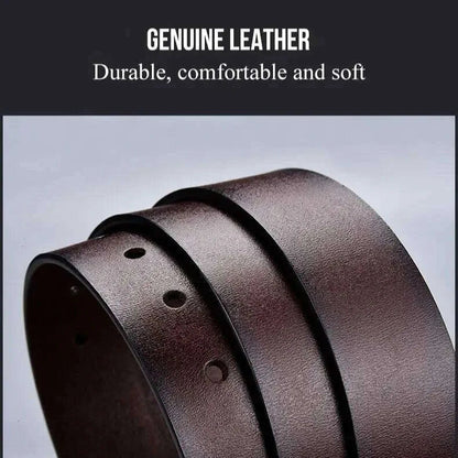 Premium Mens Genuine Leather Belt - Durable & Versatile for Work or Business - Stylish Everyday Accessory