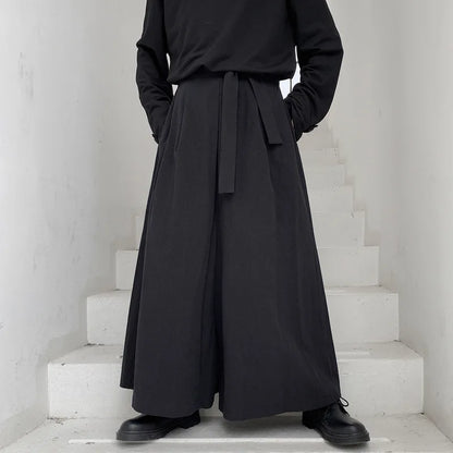 Men Hakama Harajuku Kimono Samurai Pants Men Casual Wide Pants Men Chinese Style Hanfu Tang Trousers Male Kendo Uniforms