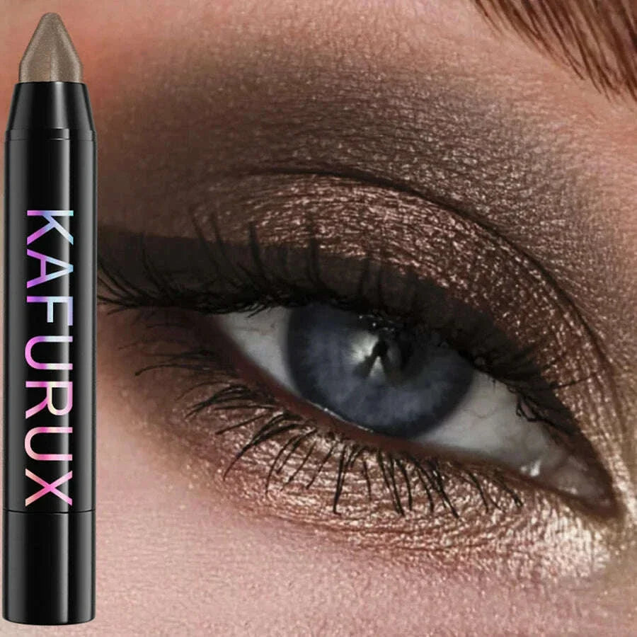 24 Colors Pearlescent Glitter Eyeshadow Eyeliner Pencil Waterproof Matte Nude Eye Shadow Eye Makeup Shimmer Highlighter Pen Tool