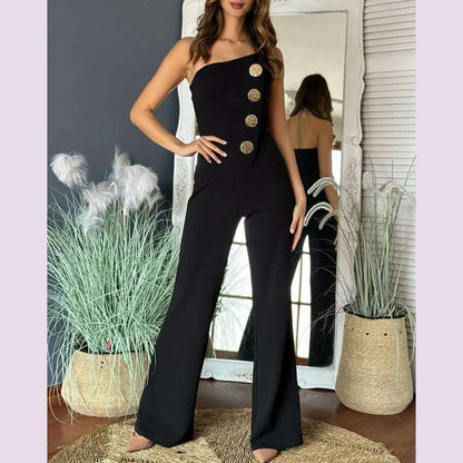 Elegant Jumpsuit for Women Dressy Sexy Off Shoulder Wide Leg Pant Suit One Piece Party Outfits  Wide Leg Pant Suit houlder Wide