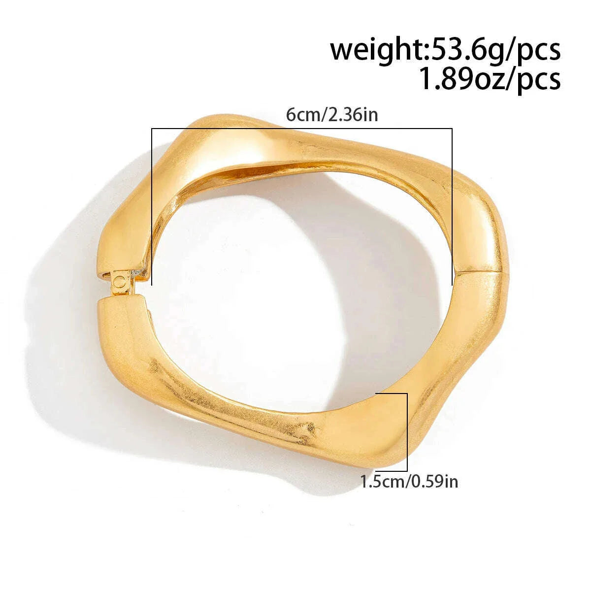 Ingemark Punk Creative Matte Irregular Heavy Metal Chunky Wide Cuff Bangles Women Goth Geometric Spring Bracelets Hand Jewelry