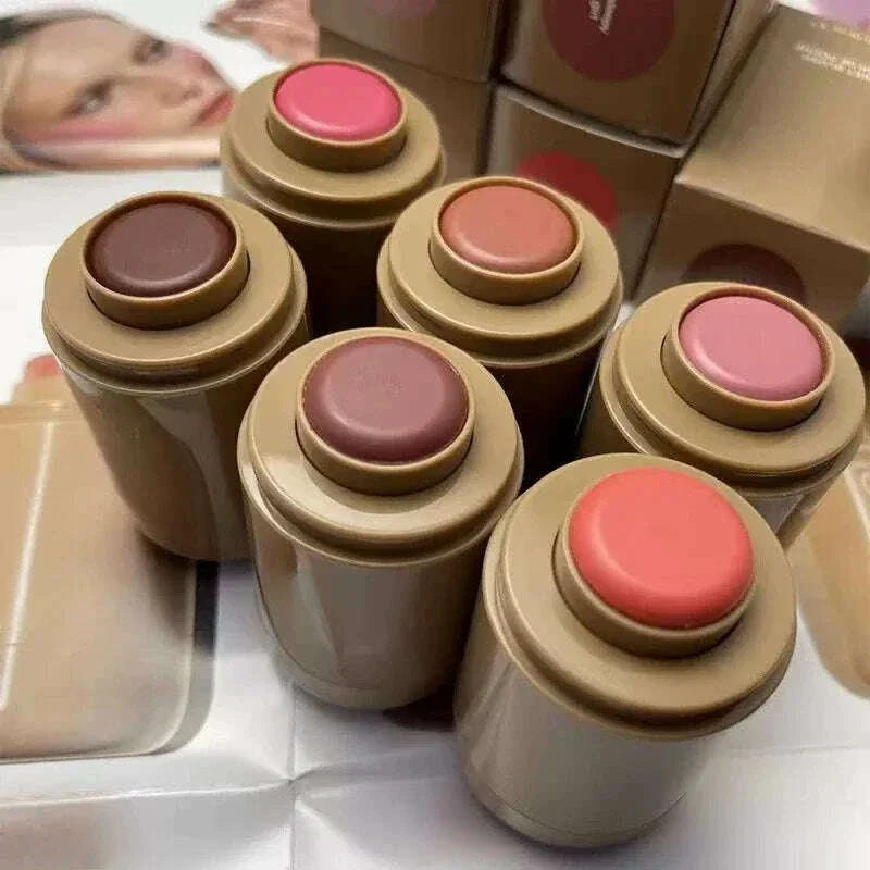 New Pocket Blush Stick Lip And Cheek Hydrating Stick Natural Rouge Powder Blush Cream Lipstick Cheek Easy To Apply Color