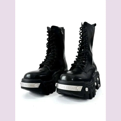 2025 Winter New Thick-soled High-top Locomotive Bulldozer Boots Men