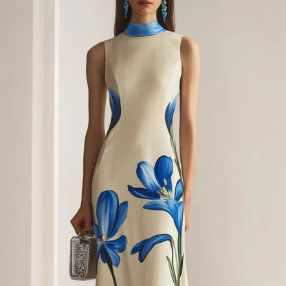 Summer's New Trendy Vacation Bestseller Fitted Printed Catwalk Tight Long Dress