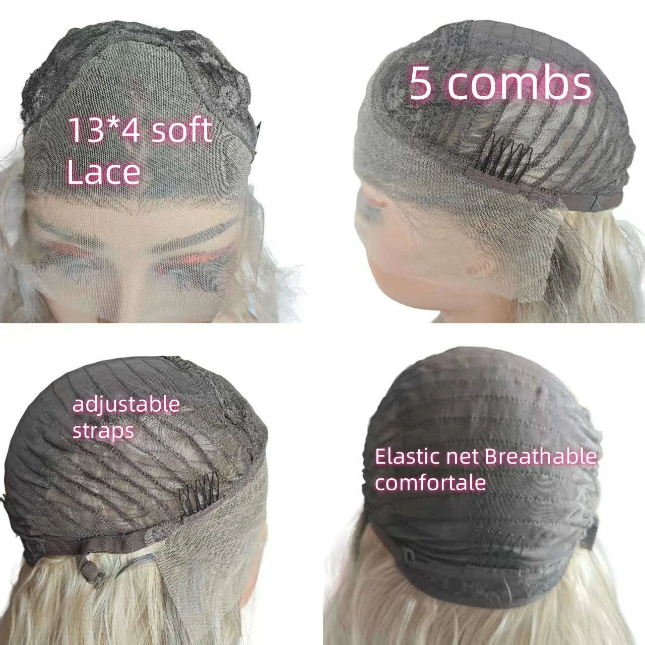 Highlight wig Natural Brown Lace front Wig For White Women Medium Long Wig Silky Straight  High Quality