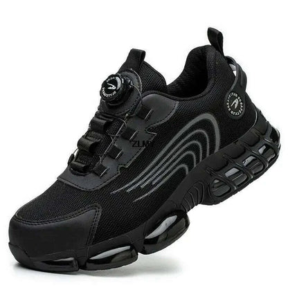 Rotary Button Safety Shoes Men Steel Toe Sneakers Puncture Proof Work Safety Boots Air Cushion Sport Work Shoes Anti-smash Boots
