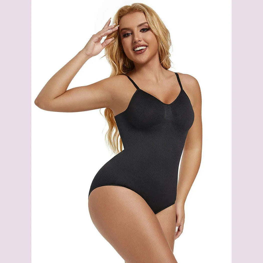 Low Back Bodysuits Shapewear for Women Open Crotch Body Shaper Seamless Tummy Control Push Up Corset Tank Top Backless Underwear