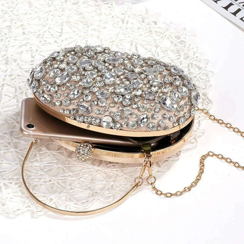 Golden Birthday party Luxury Crystal Silver Diamond Evening Bags Women Party Purse Wedding Pink Bridal Boutique Clutch Bags