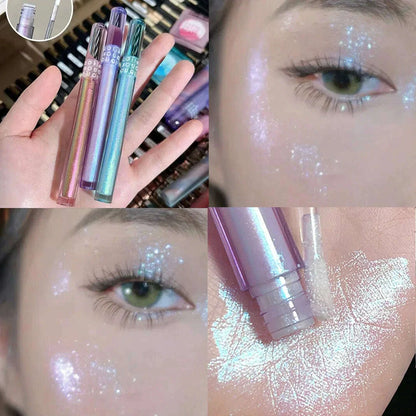 Glitter Highlighter Liquid Eyeshadow Pearlescent Brighten Lying Silkworm Waterproof Diamond Polarized Eyeshadow Makeup Cosmetic