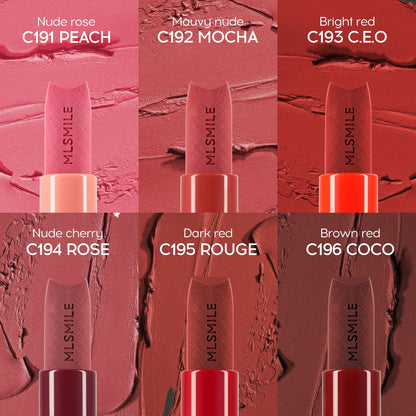 3-Piece Embossed Matte Lipstick Set, Long-Lasting and Hydrating, Easy Application for a Natural Look, Smooth Velvet Matte Finish