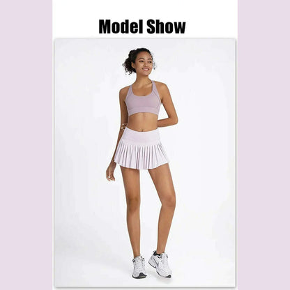 Cloud Hide Safe Tennis Skirts XS-XXL Gym Golf Running Pleated Pantskirt SEXY Women Sports Fitness Shorts Pocket High Waist Skort
