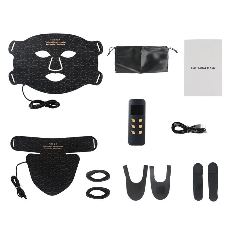 LED Photon Beauty Infrared Mask Instrument USB Electronic Mask Rejuvenation Lightens Fine Lines Brighten Skin Tone Repair Skin