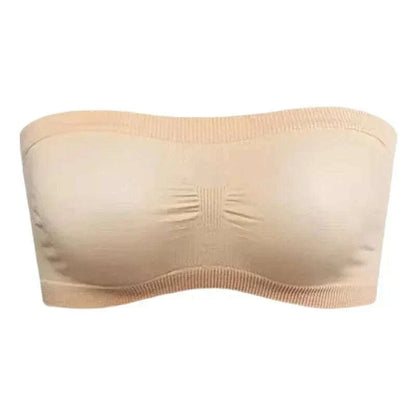 Ladies' Sexy Strapless Crop Top Bra Bandeau Boob Tube Brassiere Summer Breathable Mesh Invisible Strapless Chest Wraps Tube Tops