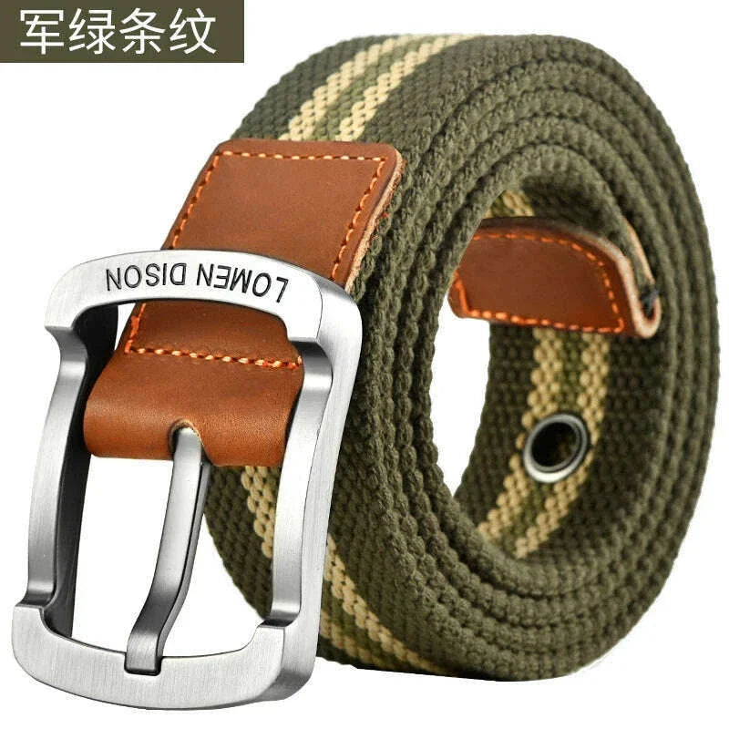 Men's and women's belt needle buckle canvas belt casual cargo belt Korean version of the tide male student youth outdoor belt
